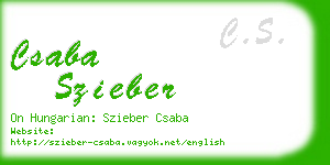 csaba szieber business card